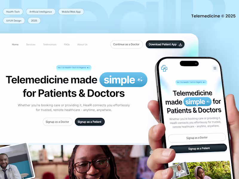 Cover image for HealR - Telemedicine Platform