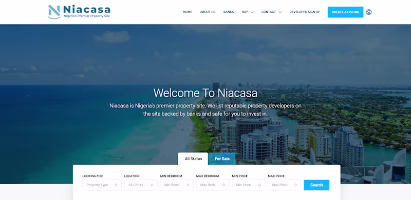 Cover image for Niacasa – A Modern Landing Page for Real Estate & Rentals