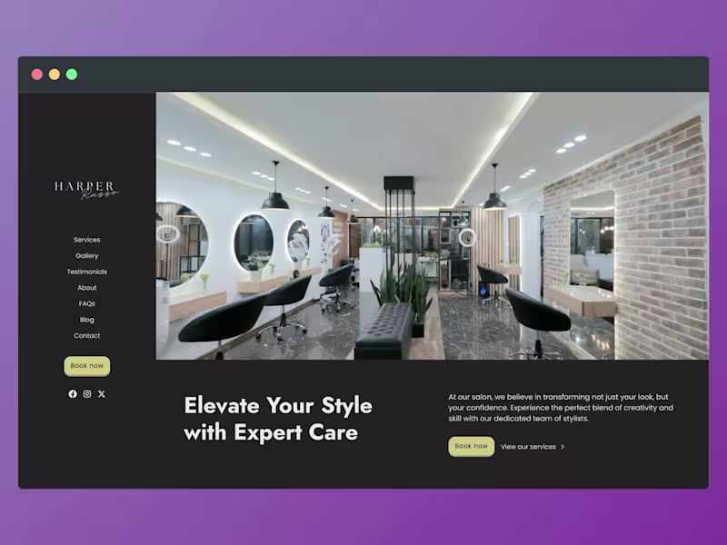 Cover image for Hair Salon Website Concept