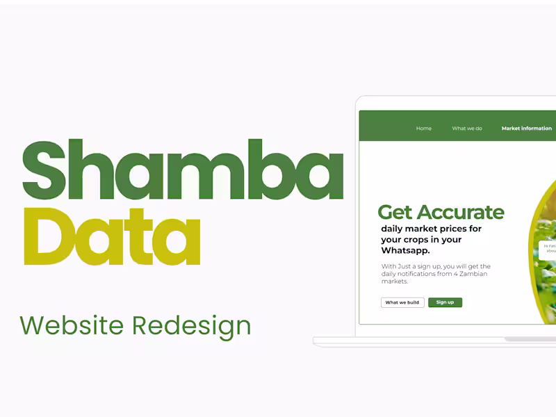 Cover image for UX/UI Website (Shamba Data) 