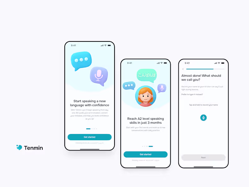 Cover image for Tenmin: AI-powered language learning app