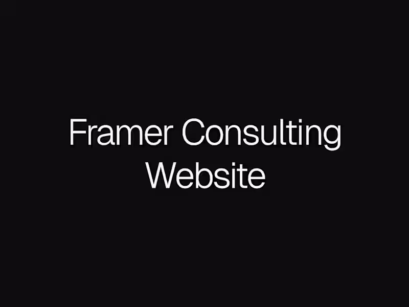 Cover image for Framer Consultant Website