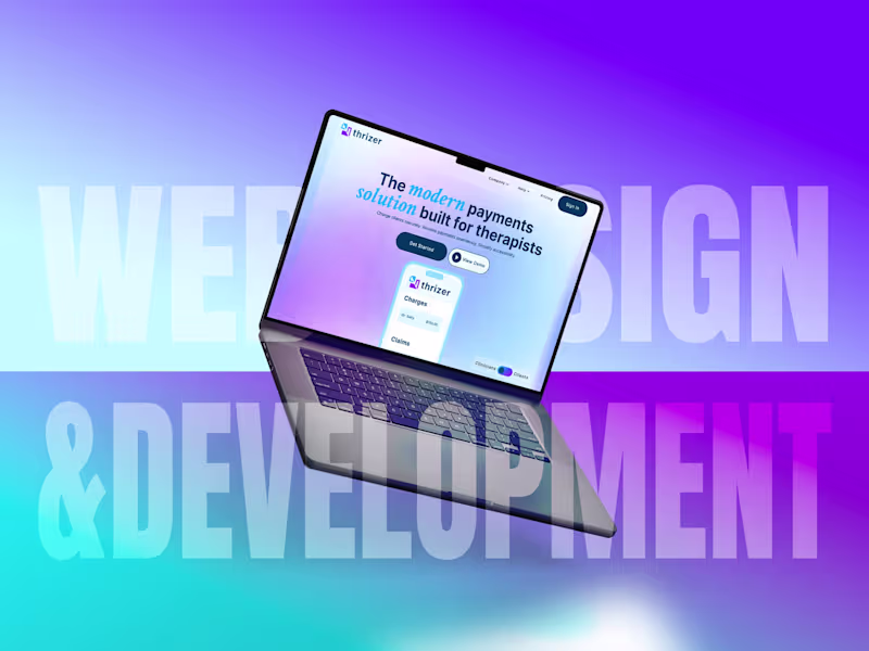 Cover image for Web Design & Development for Therapists (Insurance Claims SaaS)