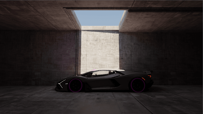 Cover image for Sleek Sports Car in Concrete Environment