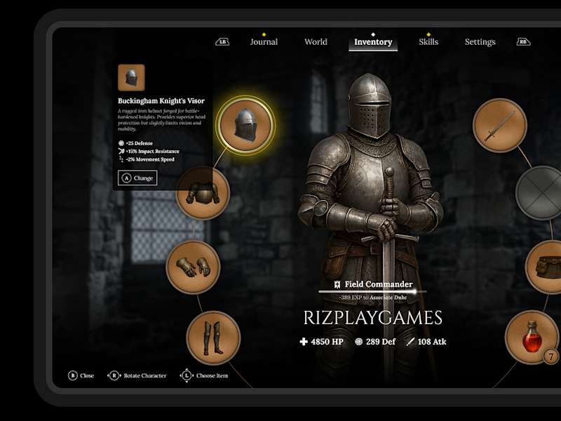 Cover image for Medieval RPG Game Inventory UI