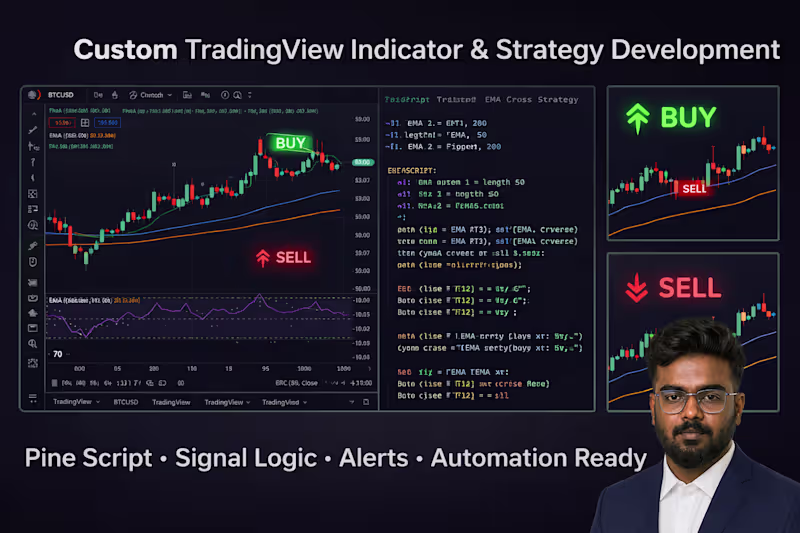 Cover image for Custom TradingView Indicator & Strategy Development