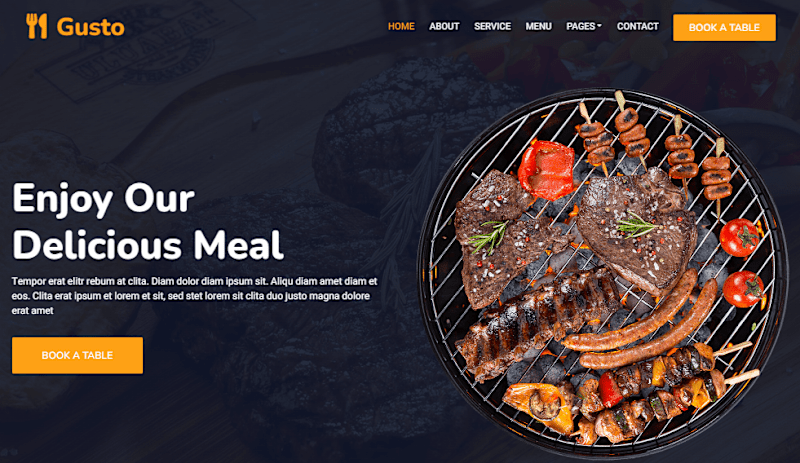 Cover image for Gusto Restaurant Website