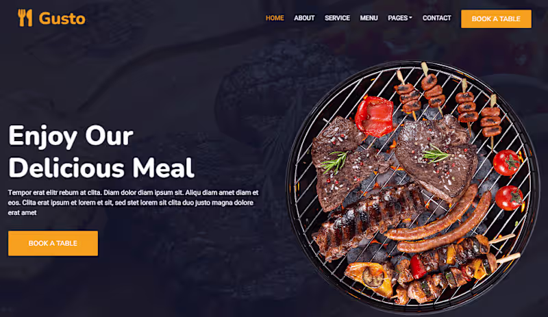 Cover image for Gusto Restaurant Website