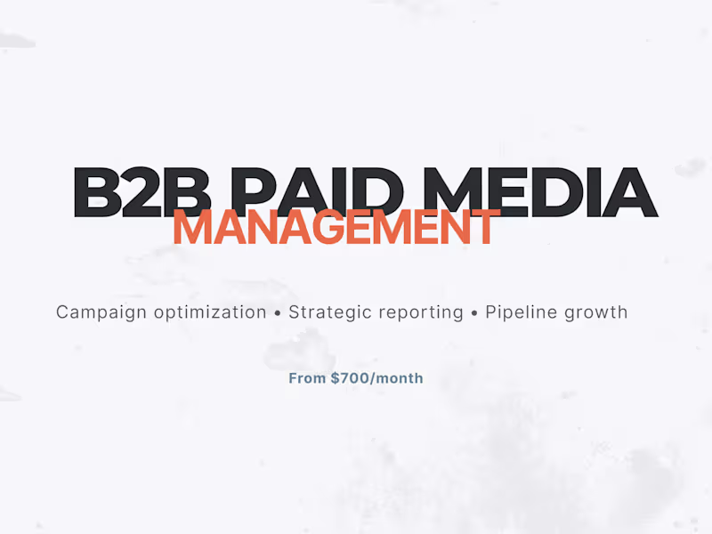 Cover image for Paid Ads Management for B2B → Acquisition & Pipeline Generation