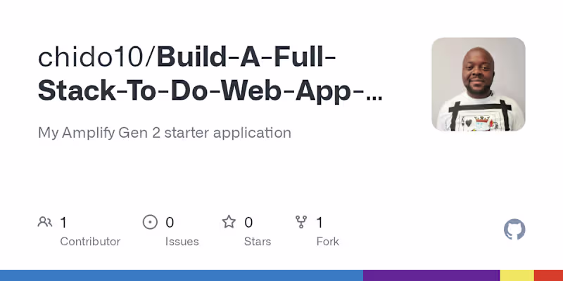 Cover image for Full-Stack To-Do App Development with React and AWS Amplify