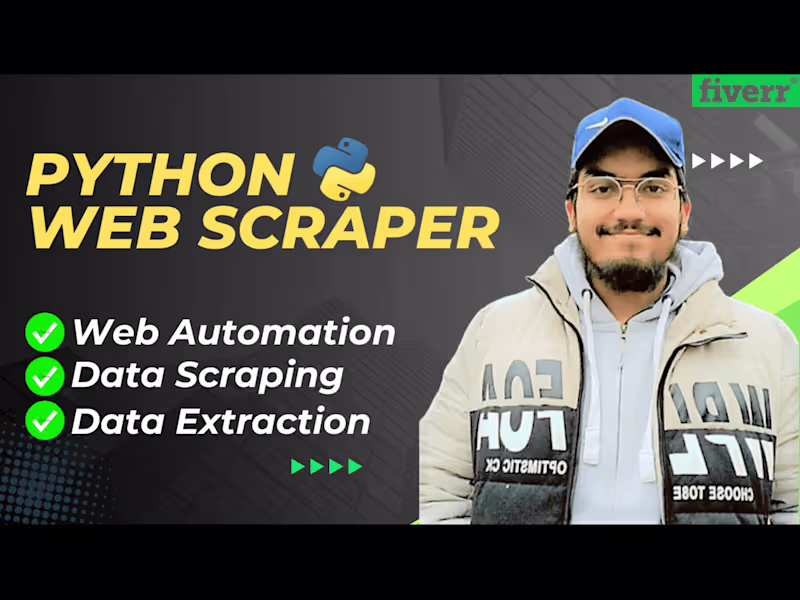 Cover image for I will build python web scraper for data extraction web scraping