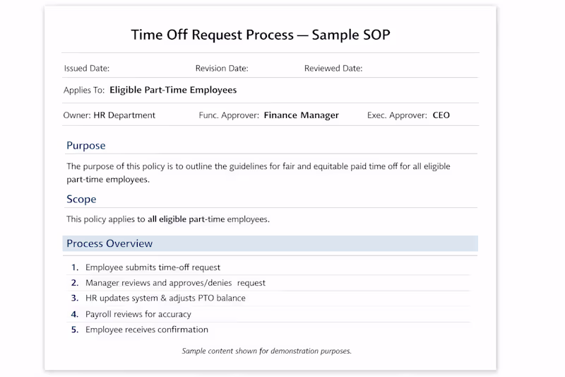 Cover image for This sample SOP demonstrates how