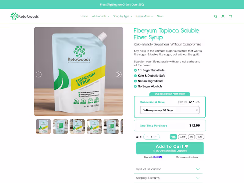 Cover image for Product Page Design for KetoGoods Using Replo