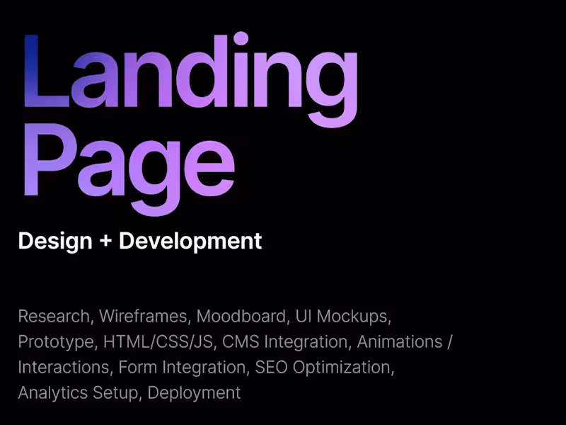 Cover image for Landing Page Design + Development