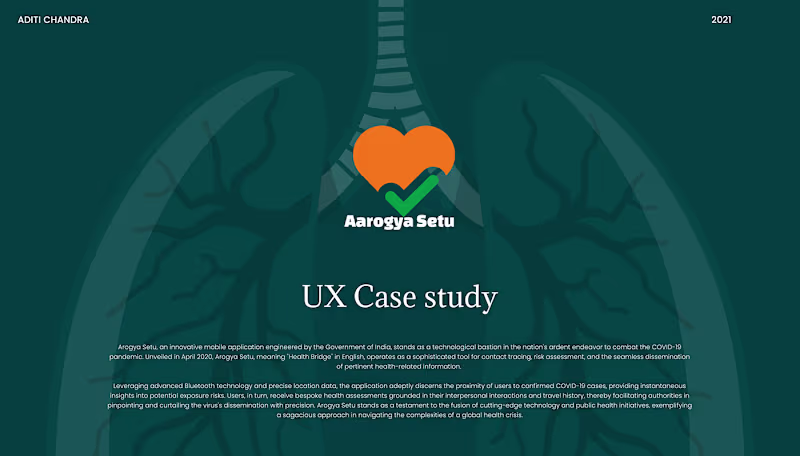 Cover image for Aarogya Setu UX case study