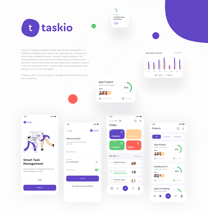 Cover image for Taskio - Project management app ui ux design
