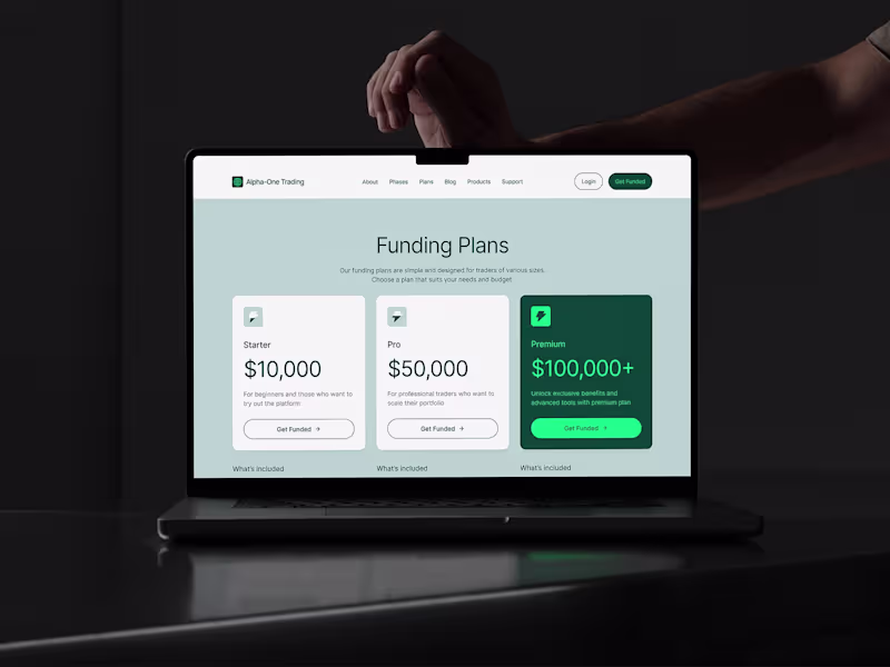 Cover image for Web Design for a Prop Trading Firm (Figma & Framer)