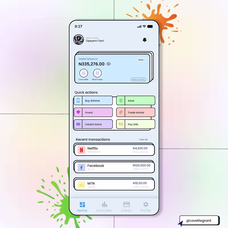 Cover image for Neobrutalism Fintech Design - UI Design