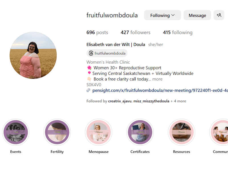 Cover image for Social Media and Brand Strategy for Fruitful Womb Doula Services