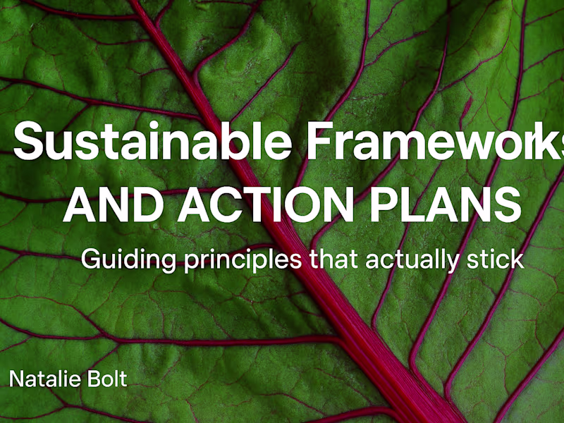 Cover image for Sustainability Frameworks & Action Plans