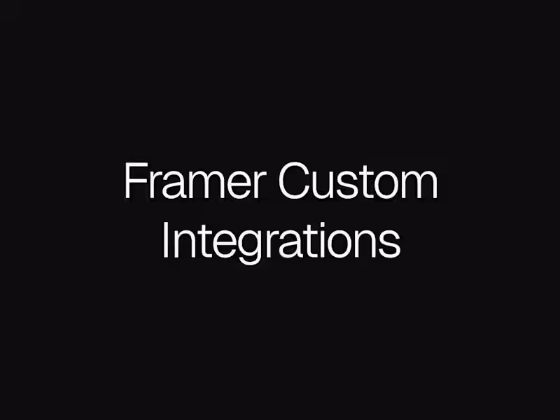 Cover image for Framer Integrations