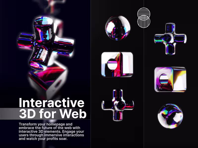 Cover image for 3D Interactive design for web - landing pages