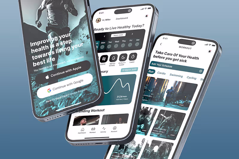 Cover image for Health and Fitness Mobile App Design