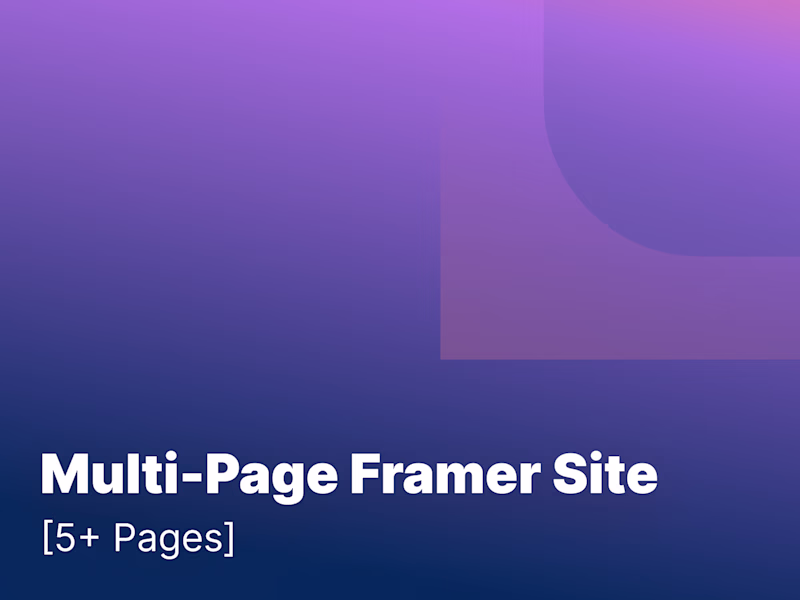 Cover image for Multi-Page Framer Site [5+ Pages]