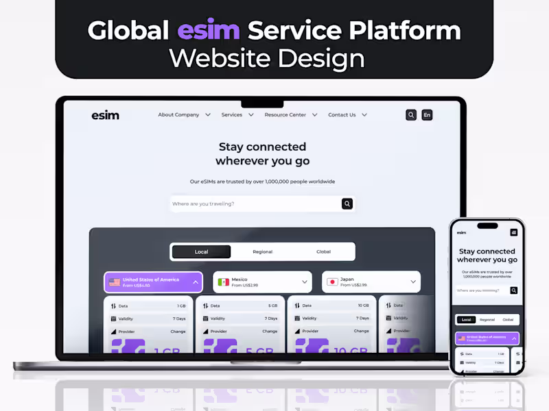 Cover image for Global eSIM Provider Web Design