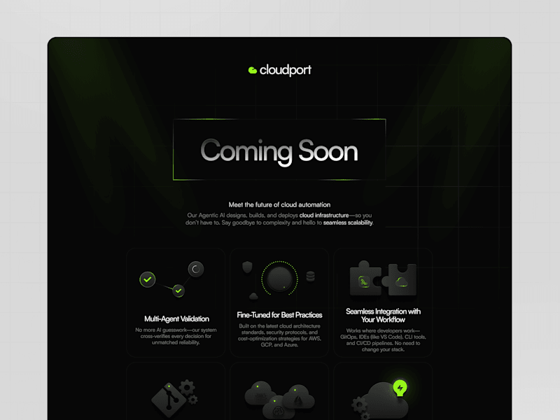 Cover image for Cloudport | Branding, Coming Soon Page Design and Development