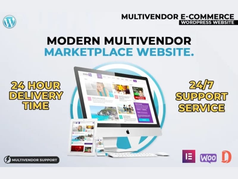 Cover image for I will develop multi vendor website or WordPress ecommerce store
