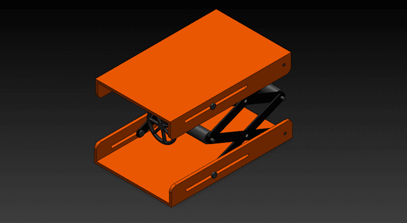 Cover image for 3D Model Of A Scissors Lift Mechanism | SolidWorks
