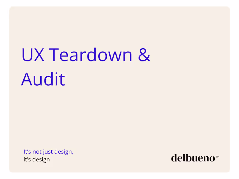 Cover image for UX Teardown & Audit