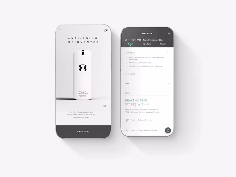 Cover image for OneSkin – Native App E-commerce