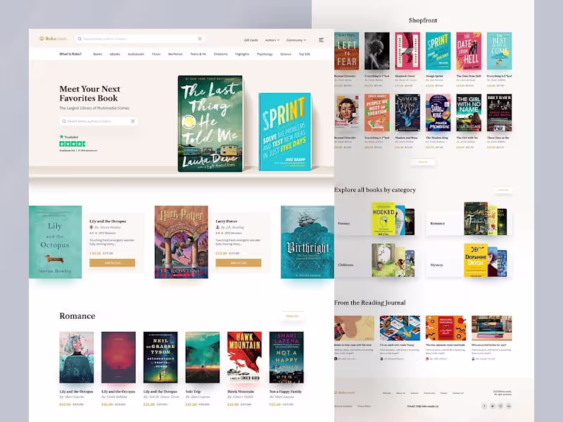 Cover image for Book Store Shopify Website Design