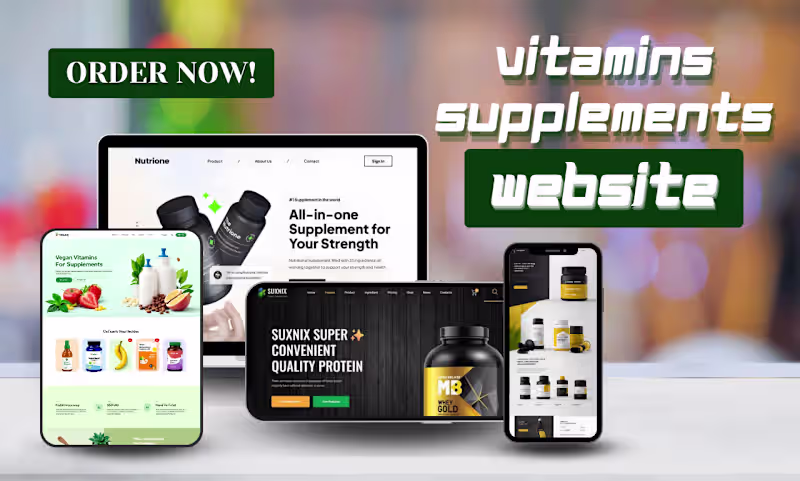Cover image for Build Shopify Vitamins Supplement Website Design, Shopify Store