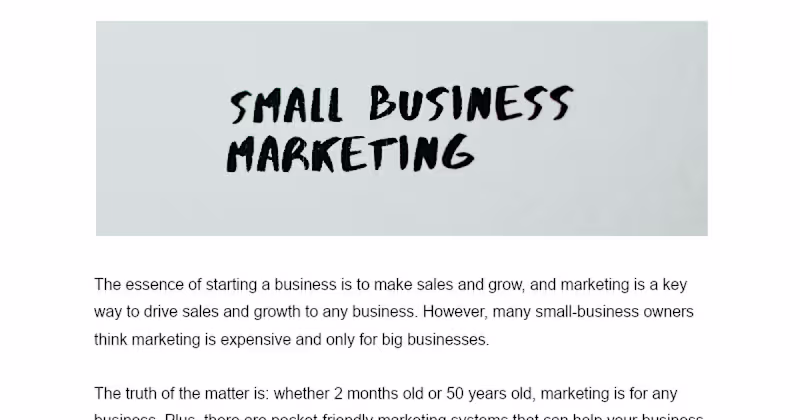 Cover image for Blog Article - Small Business Marketing.