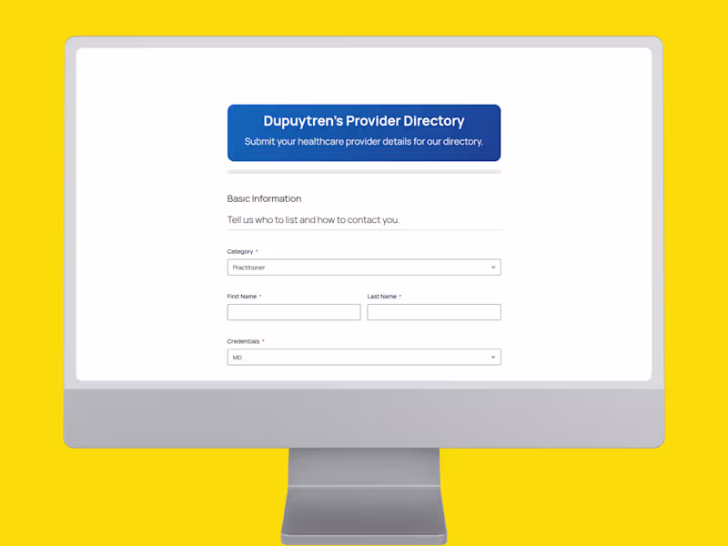 Cover image for Dupuytren's Provider Form