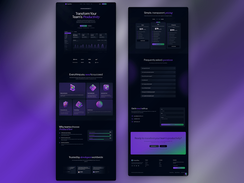 Cover image for ProductFlow SaaS Landing Page Design