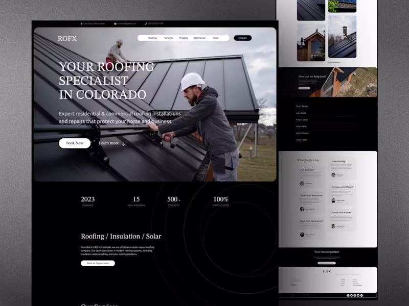 Cover image for ROFX Professional Roofing Services Website Design