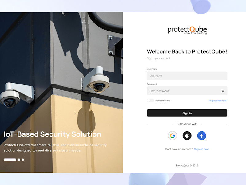 Cover image for ProtectQube IoT Security Platform Login Screen Design