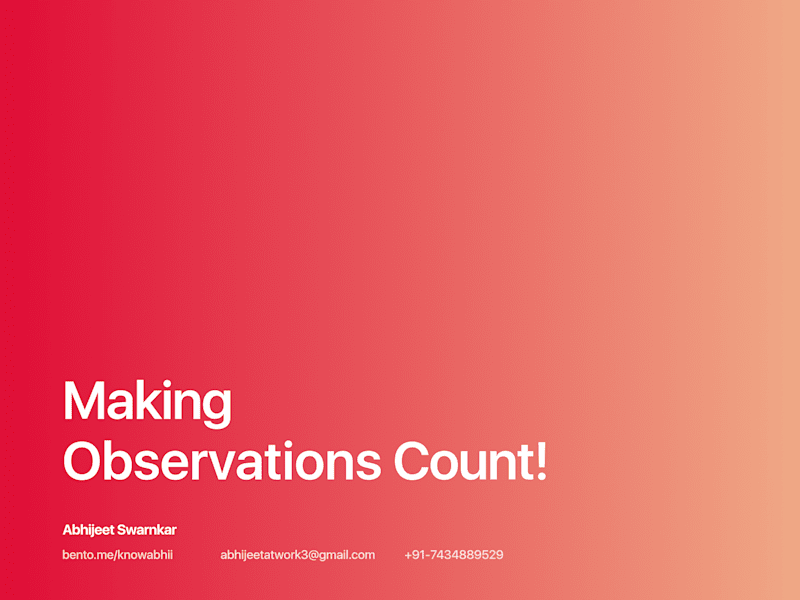 Cover image for Portfolio - Adding Creativity to Observations