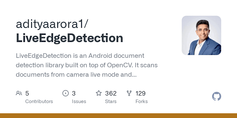 Cover image for LiveEdgeDetection: Android Document Detection Library