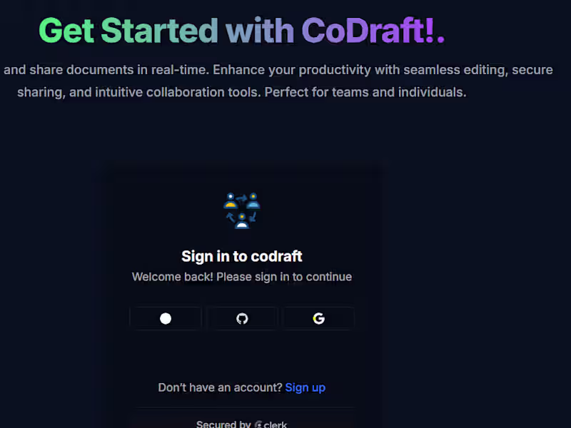 Cover image for Codraft – RealTime Collaboration & Seamless Document Editing App