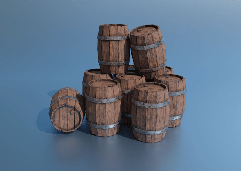 Cover image for Realistic Wooden Barrel Model