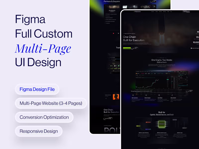 Cover image for Figma Full Custom Multi-Page UI Design — $1,600