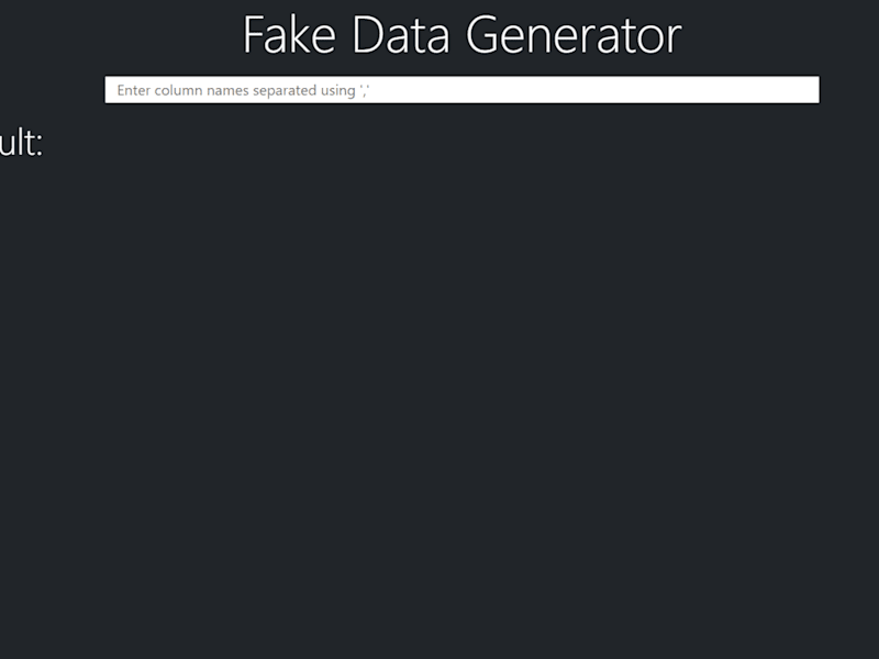 Cover image for Fake Table Generator