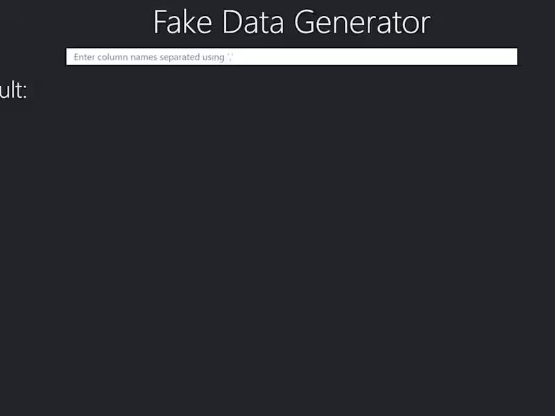 Cover image for Fake Table Generator