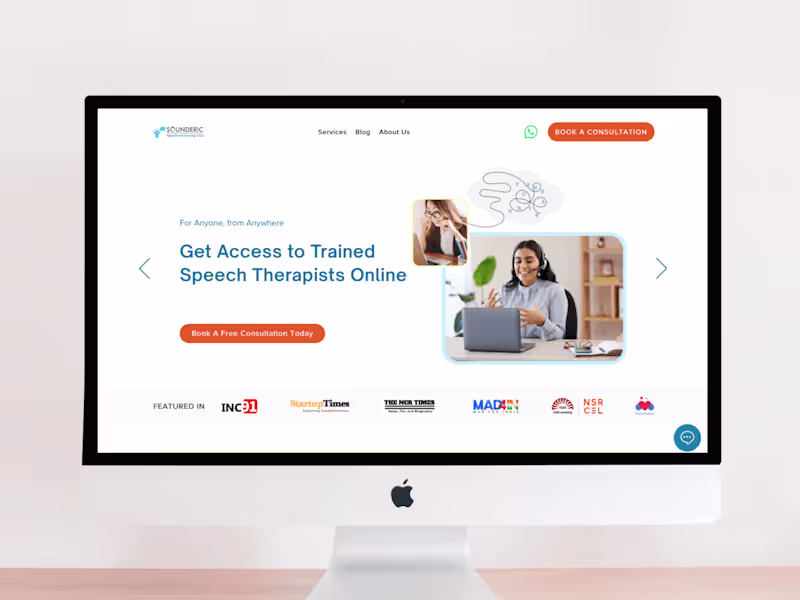Cover image for Website Redesign for Sounderic - Online Speech & Hearing Clinic