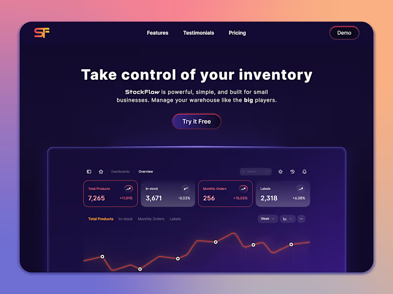 Cover image for Saas Concept Project Landing Page - StockFlow